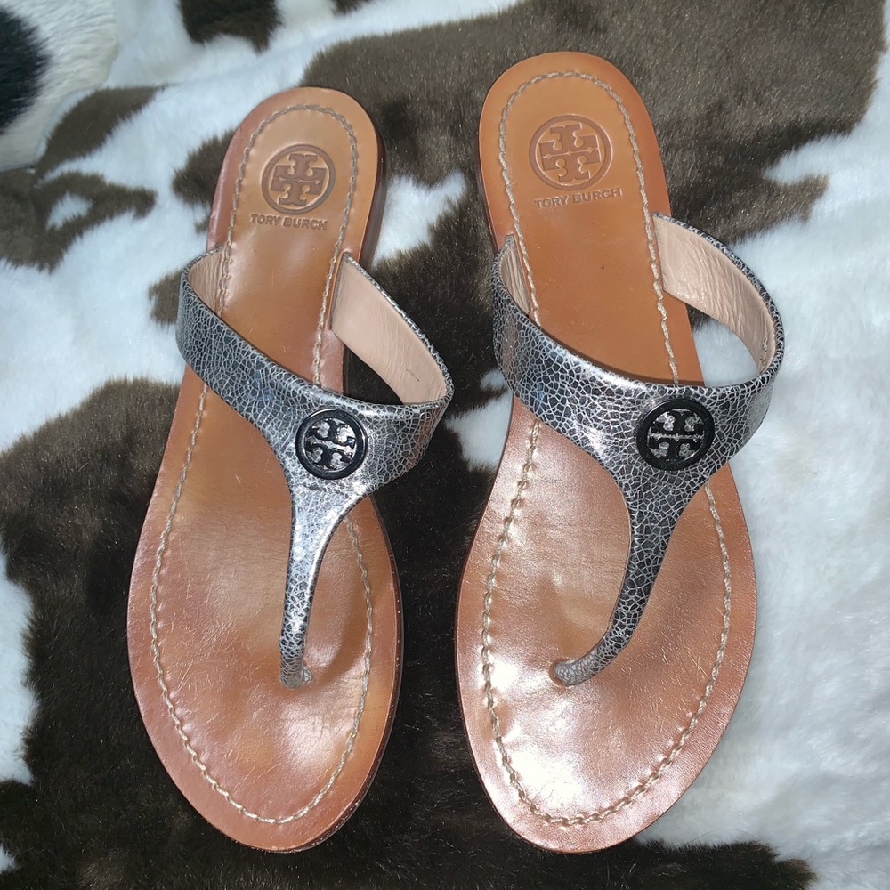 Tory Burch Silver Sandals